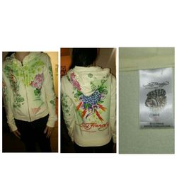 Ed Hardy zip up jacket Jr size large new