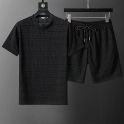 Fendi All Black T-Shirt/Shorts Set