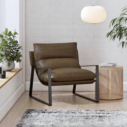 Sling Accent C hair for Living Room, Camel Faux Leather