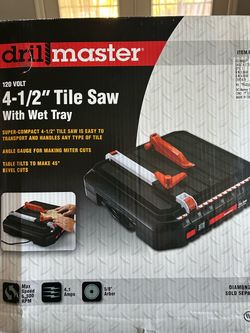 Drill master 4 and 1/2 tile saw with wet tray