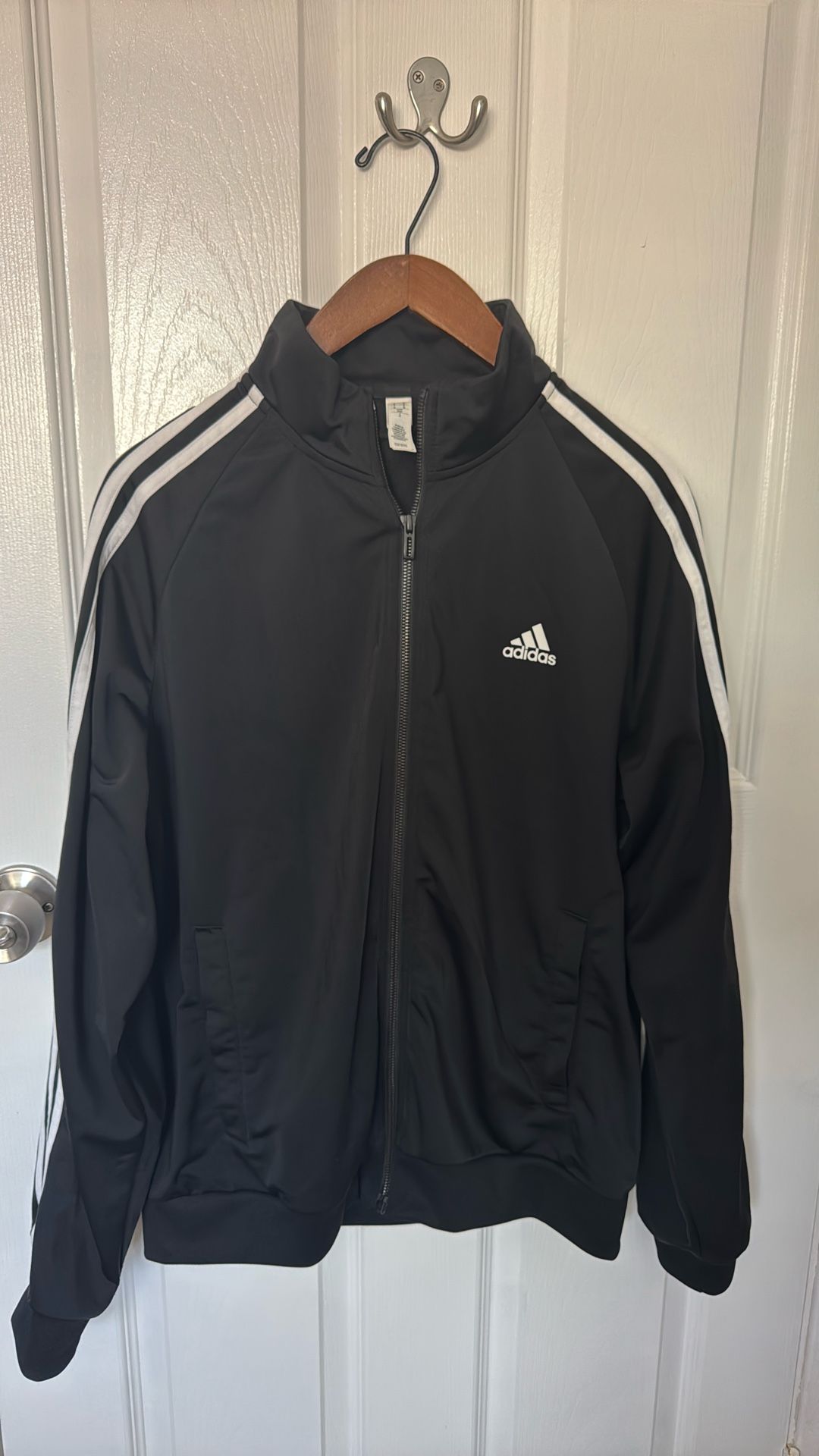 Men’s Black Adidas Zip Up Jacket Size M 