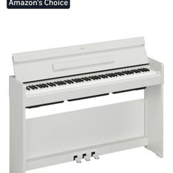 Yamaha Arius Series Slim Digital Upright Piano, Grand Sound, Compact Weighted Keyboard, White (YDPS35WH)