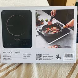 TUCO Portable Induction Cooktop Pro, Countertop Burner Hot Plate, 24-Hour Timer, 1800W, Shatter-Proof Ceramic Glass, LCD Touch, Child & Overheat Prote