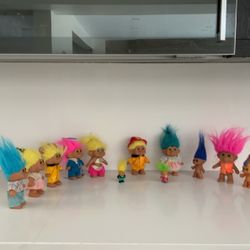 12 Antique   1991 Perfect Condition  Troll Dolls