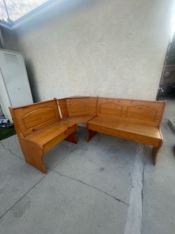 Wood Corner Bench Set