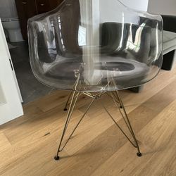 Clear Acrylic Chair (Gold)