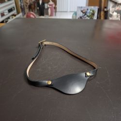 "NEW " Slim Black Leather Eye Patch With Adjustable Buckle