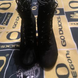 Black Suede Ankle Boots 