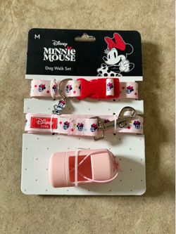Disney Pink Minnie Mouse Dog Walk Set Size Med