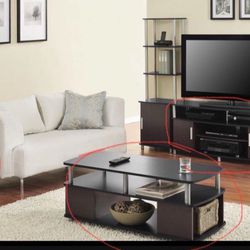 Tv stand with storage, coffee table and end table (THREE ITEMS) 