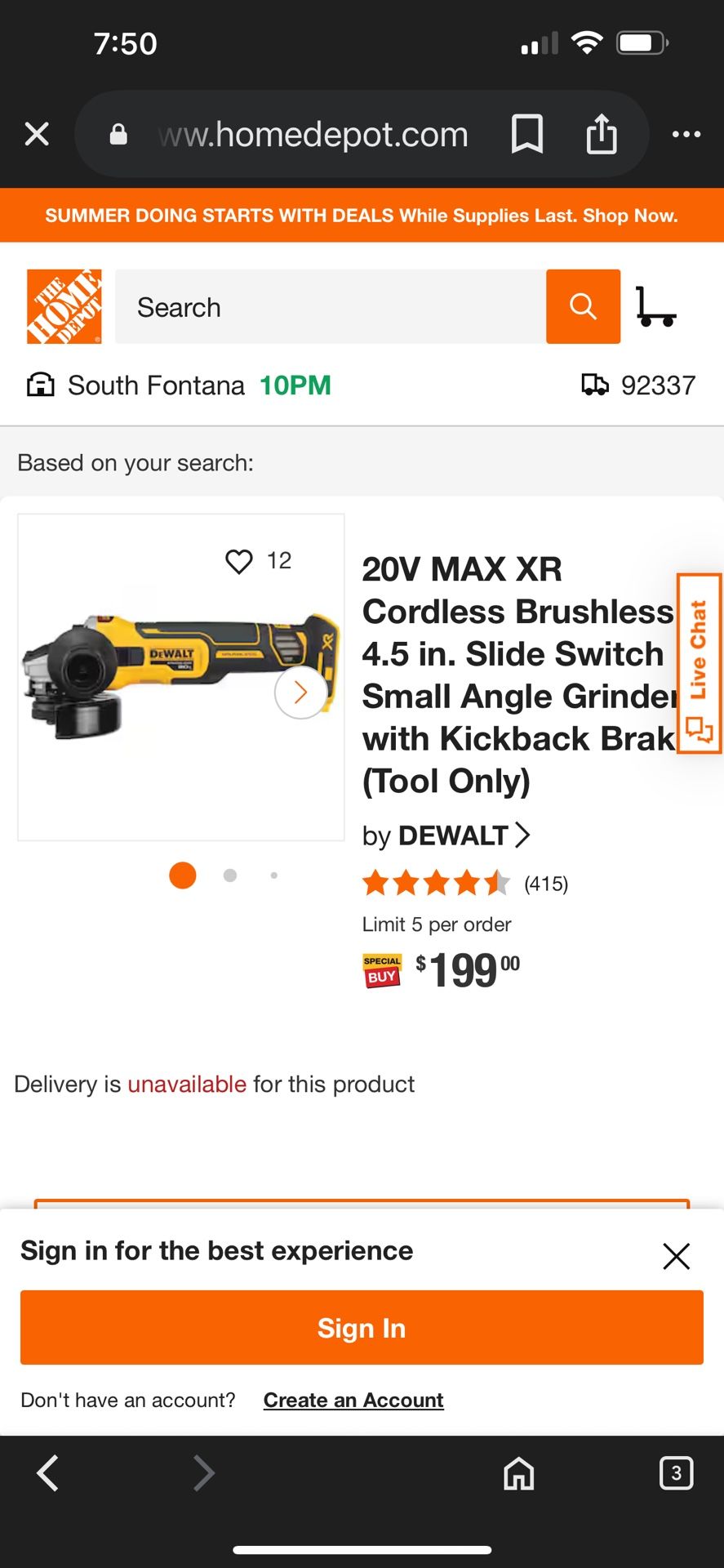 DEWALT XR Grinder