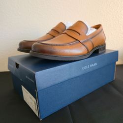 Cole Haan Grand 360 British Tan Leather Penny Loafers Men’s Size 12 New Never Worn w/ Box