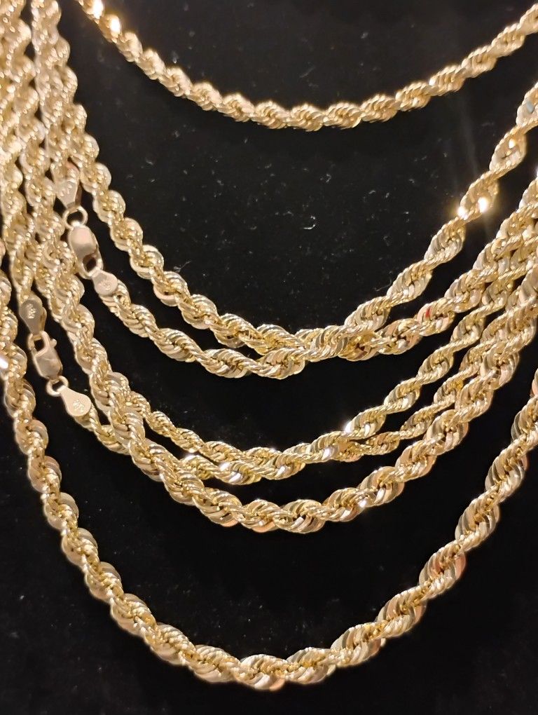 10k 14k All Different Types Of Gold Ropes