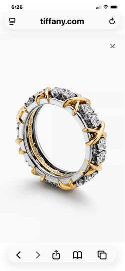 Sixteen Stone by Tiffany - 18k gold and platinum with round brilliant diamonds