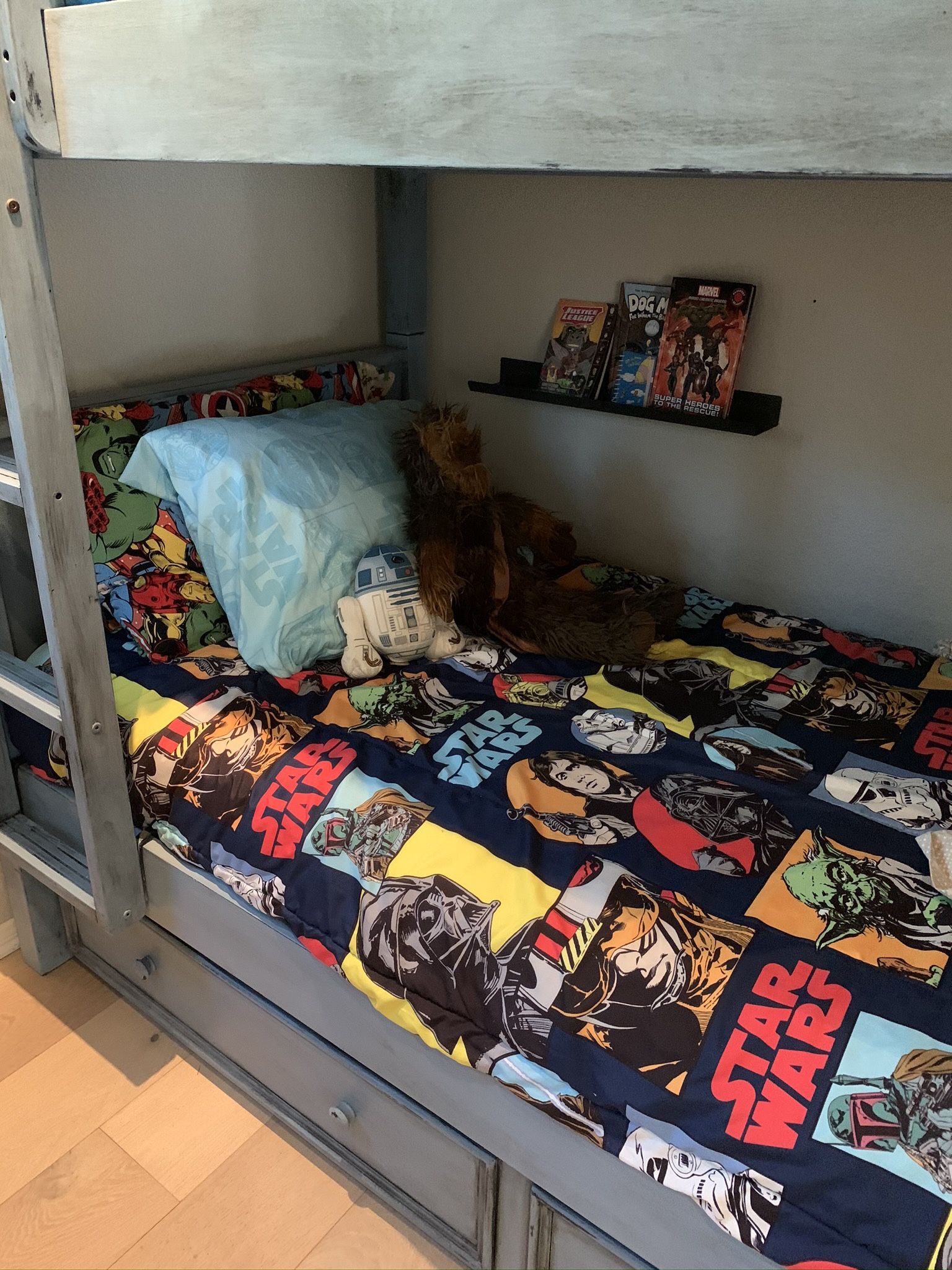 Blue Bunk Bed & Dresser Set