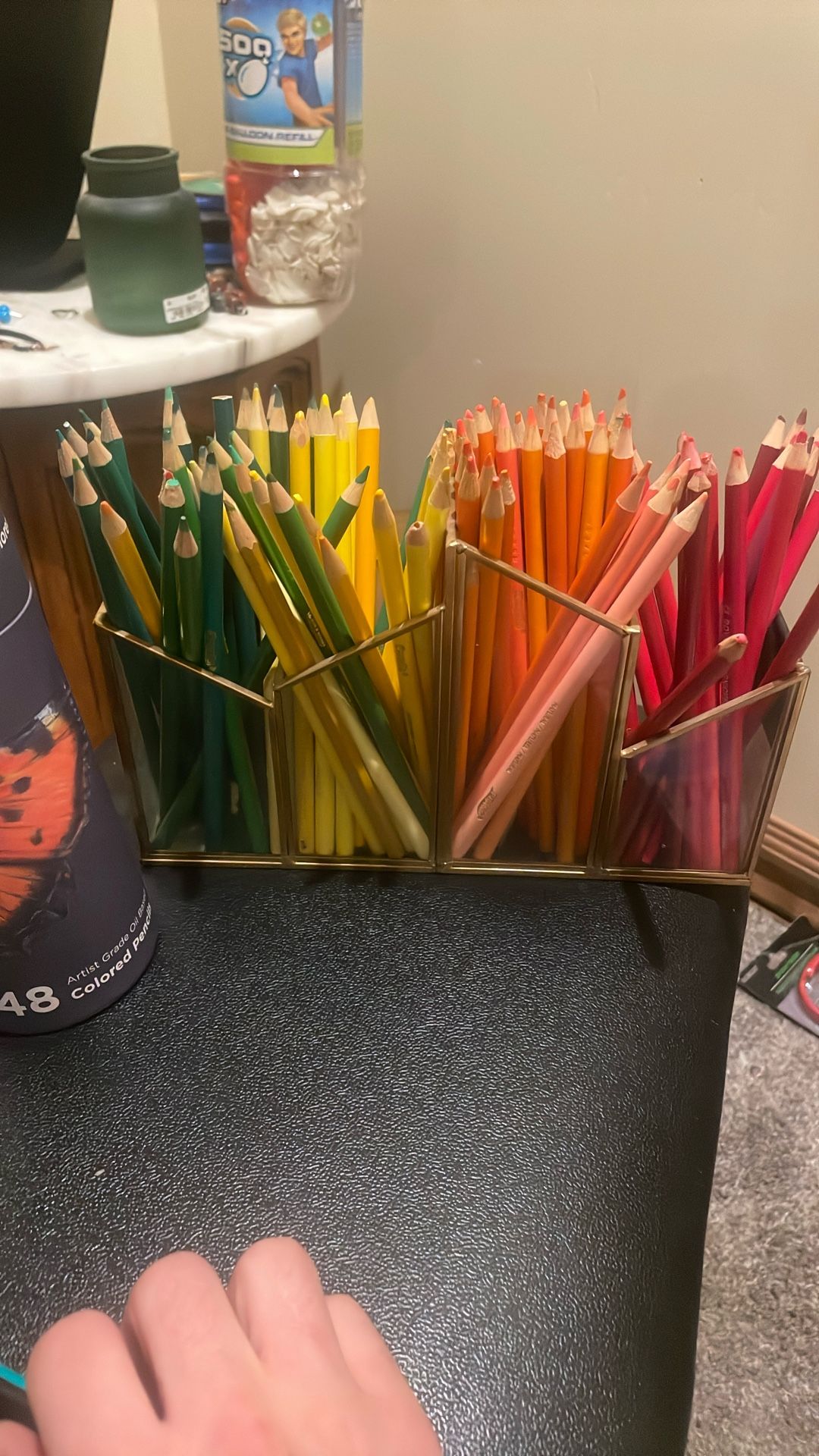 Lots of colored pencils