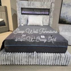 💥 Queen, King, Cal King Light Up Fireplace Bed Frames 💥 Furniture Sectionals Avail