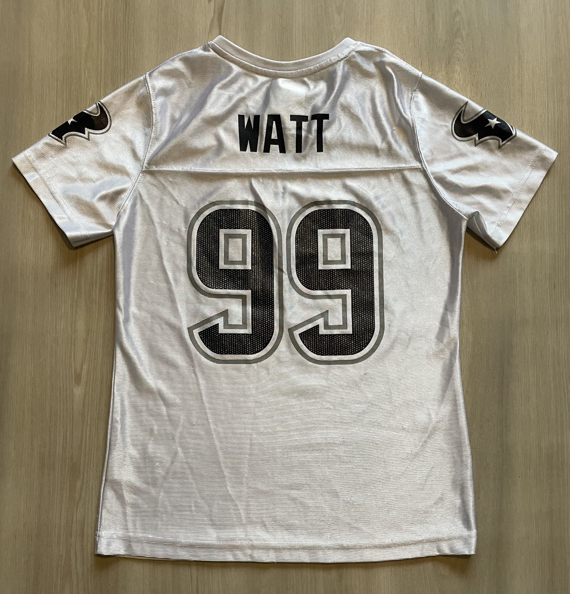 Houston Texans JJ Watt Girls Jersey White Glitter NFL Team Apparel Youth XL