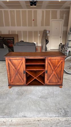 Modern Farmhouse Buffet Sideboard Cabinet with Built-In Wine Server
