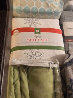 Queen Flannel Sheet Set Green 100% Cotton