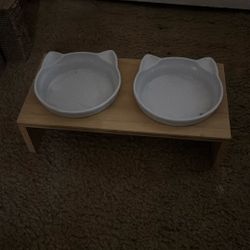 Cat Food And Water Bowls