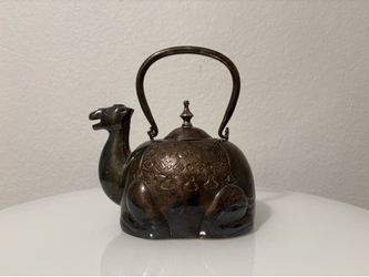 Pottery Barn Camel Teapot Silverplate