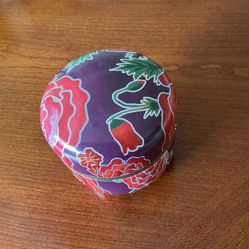 New Metal Covered Bowl, 3” Tall X 3.5” Tall. Use For Candles, Jewelry, Candy Dish, Or…