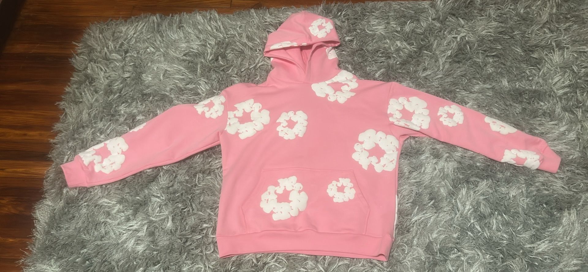 Pink Denim Tear Hoodie