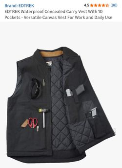 Waterproof Canvas Conceal Carry Vest (size 4xl)