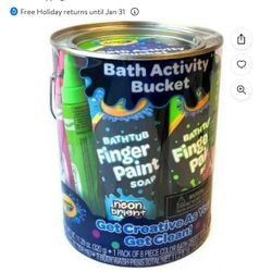 Crayola Bath Activity Bucket, 30 Piece Neon Set
