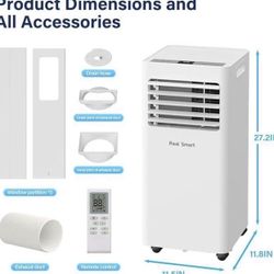 Portable Air Conditioners 8000 BTU,Quiet Portable AC Units for Rooms 3-IN-1 Cools Up to 500 Sq.Ft with Dehumidifier,Fan,Remote Control,24H Timer,Sleep