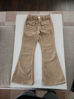 Kids Tan Corduroy Flare Pants