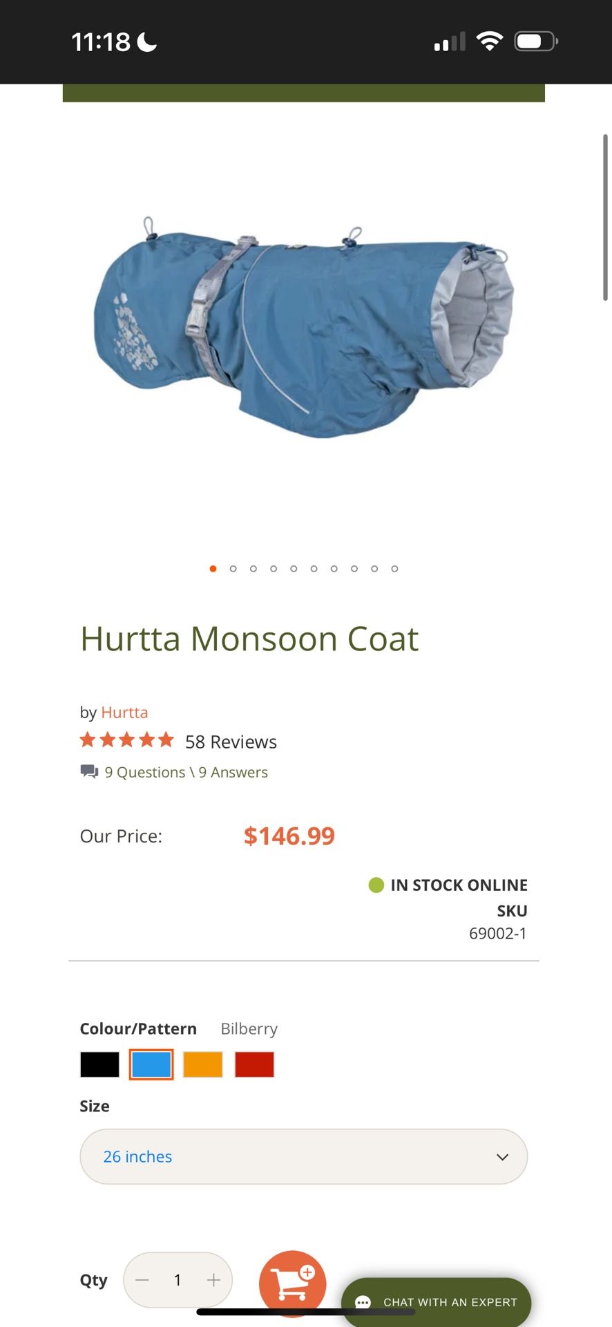 Hurtta Monsoon Coat