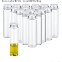 16 PCS Glass Spice Jars with Aluminum Lids, 1.7oz Empty Spice Bottles Containers Transparent Condiment Pot Seasoning Storage Bottle for Home Kitchen O