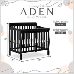 4-in-1 Mini Crib W/Mattress