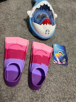 Snorkel Mask For Kids and swimming fins
