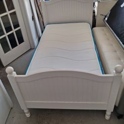 Twin White Bed 