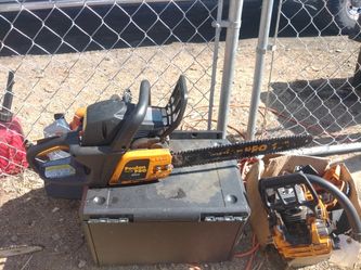 Poulan 42cc Chainsaw With All The Parts of A Second One. Break The Cover you Got One flywheel You Got One 