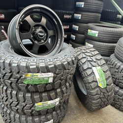 BRAND NEW 285/70/17 LT MUD TERRAIN AND BRAND NEW SET OF WHEELS