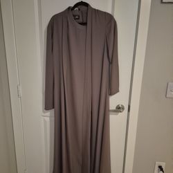 2pcs Women Traditional Long Dress & Abaya Coat Set Modest Cloth For Women