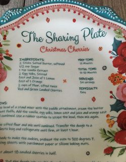 Pioneer Woman Cheerful Rose 12 Holiday Cookie Sharing Plate