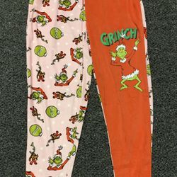 New women’s medium (8/10) the grinch super soft fleece Christmas pajama pants with pockets 
