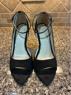 Jessica Simpson Black Peep Toe Wedge Heels –Size 11M