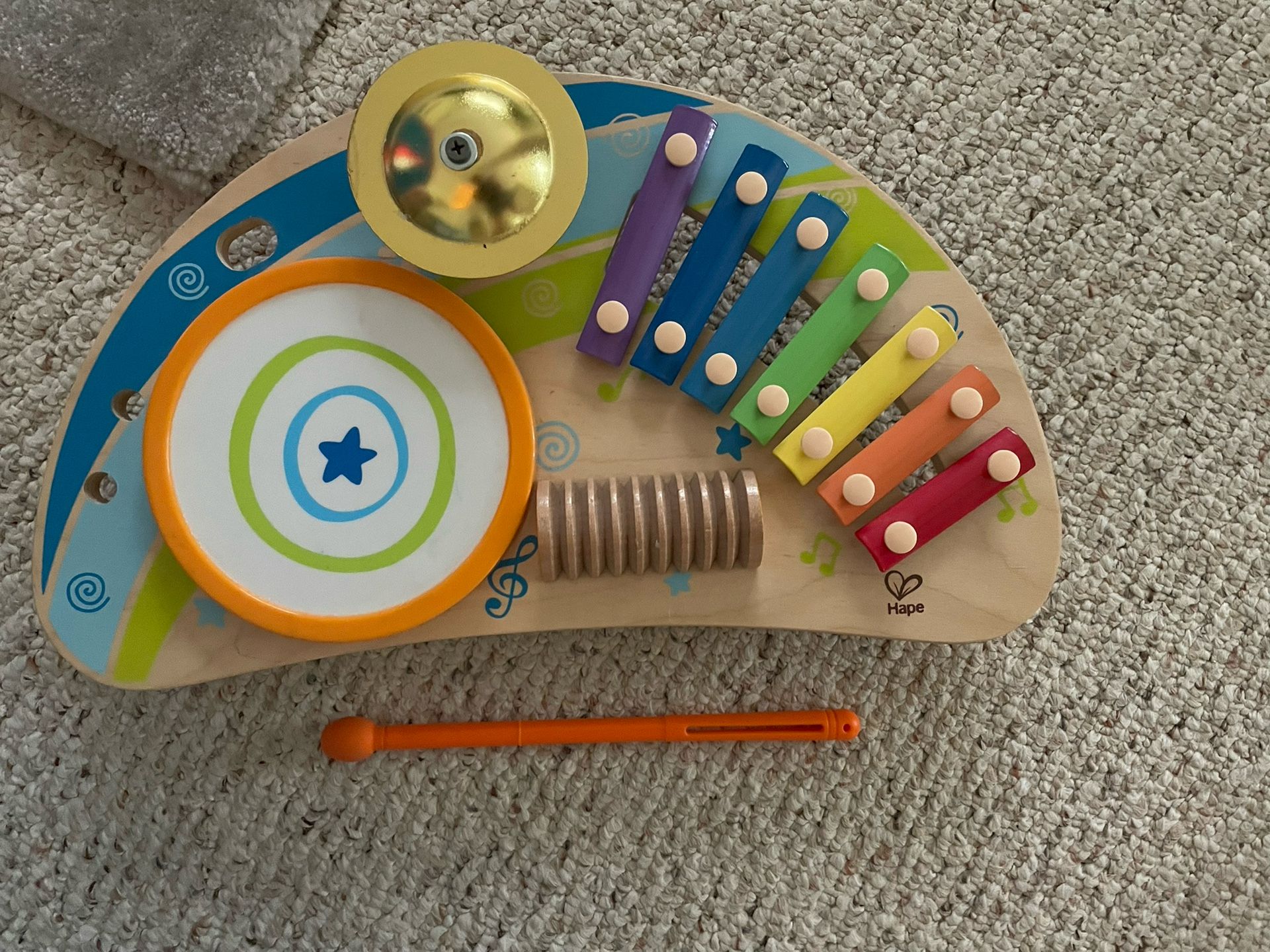 Toddlers Montessori Wooden Kids Musical Instrument Drum Set Toys Toddlers 