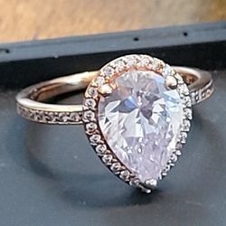 Pandora Teardrop Halo Ring