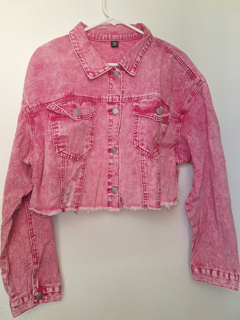 WOMENS PINK JEAN JACKET