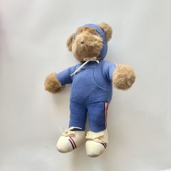 VTG 1979 Albert The Running Bear in Blue Jogger Suit Plush Stuffed Animal Toy