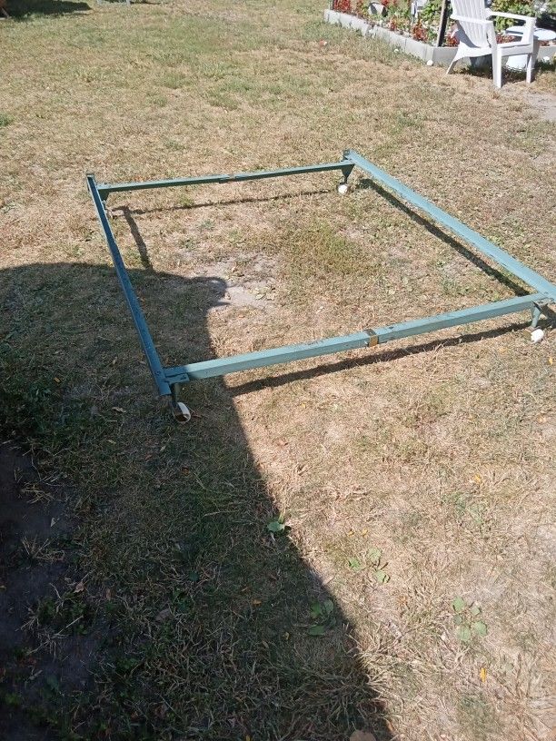 Metal Bed Frame With Wheels/ Twin Or Full Size