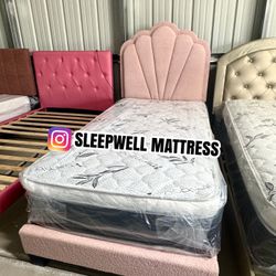 New Twin Bed Frame With Mattress 