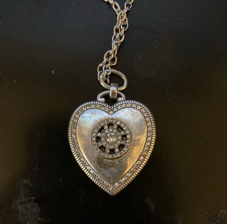 Vintage Brighton 4K Diamond Heart Locket Necklace
